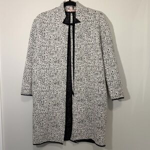 Philosophy Marled Jacket Womens Small Long Cardigan Black White Career Tailored